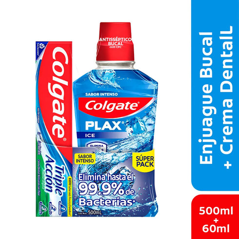 Enjuague Bucal Colgate y Crema Dental Colgate Triple Accion 50ml