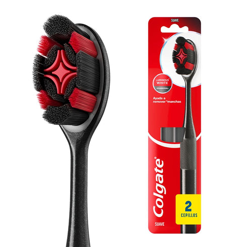 CEPILLO COLGATE 2U LUMINOUS WHITE CHARCO