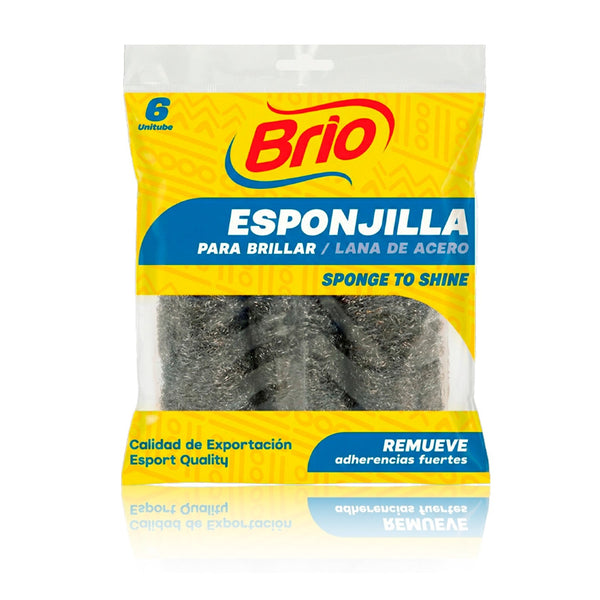 ESPONJILLLA LANA ACERO BRIO 6U