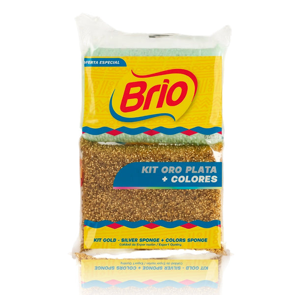 KIT ESPONJA ORO PLATA/COLORES BRIO