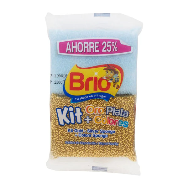 KIT ESPONJA BRIO 2U ORO PLATA