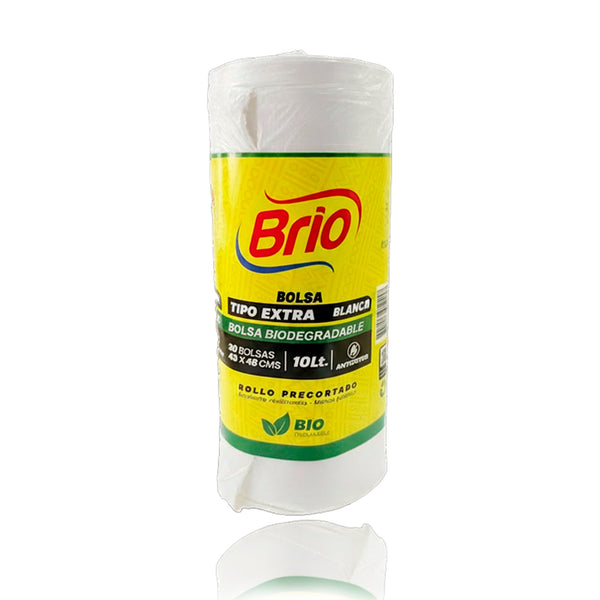 BOLSA BASURA BRIO 10U EXTRA BLANCA