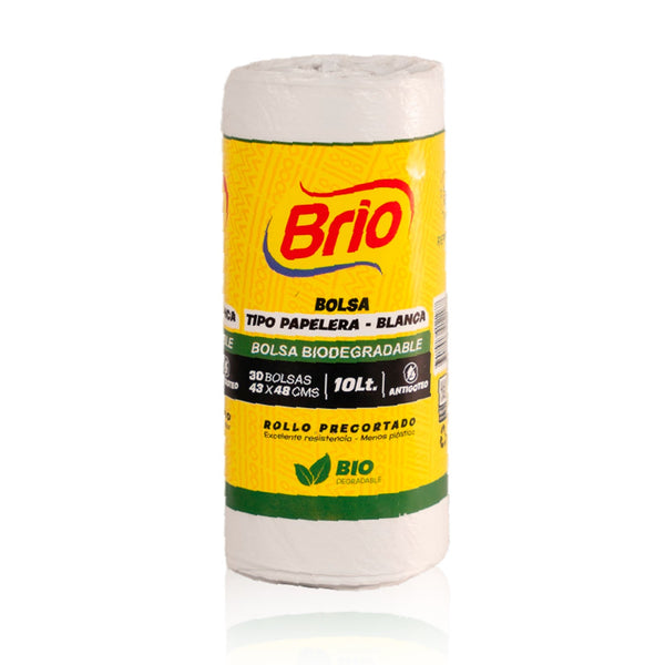 BOLSA BASURA BRIO 30U PAPELERA BLANCA