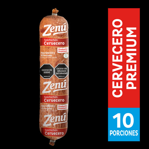 SALCHICHON CERVECERO ZENU 500G PREMIUM
