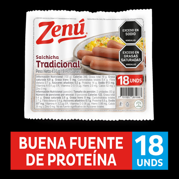 SALCHICHA ZENU 450G TRADICIONAL