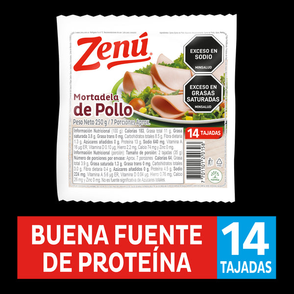 MORTADELA ZENU 13U 250G POLLO