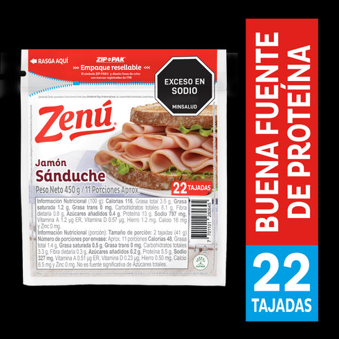 JAMON ZENU 22U 450G SANDUCHE