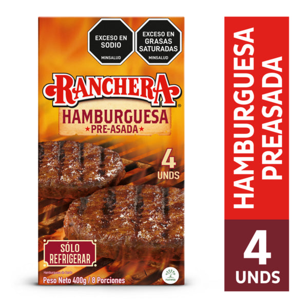 HAMBURGUESA RANCHERA 4U PREASADAS 400G