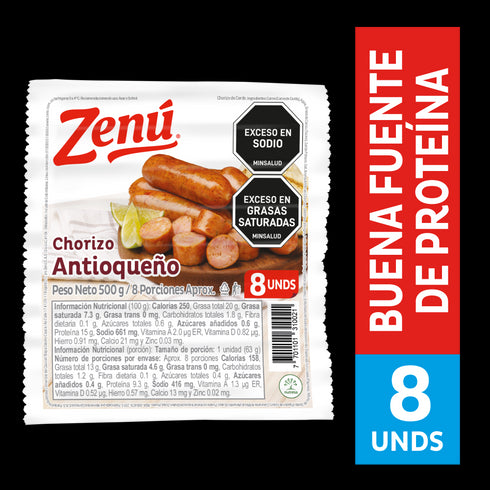 CHORIZO ANTIOQUENO ZENU 500G