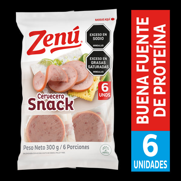 SALCHICHON CERVECERO SNACK ZENU 300G 6U