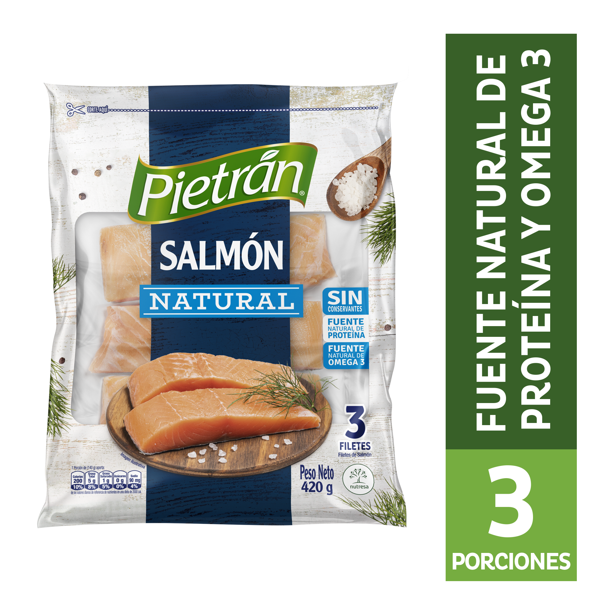 SALMON NATURAL 420G PIETRAN