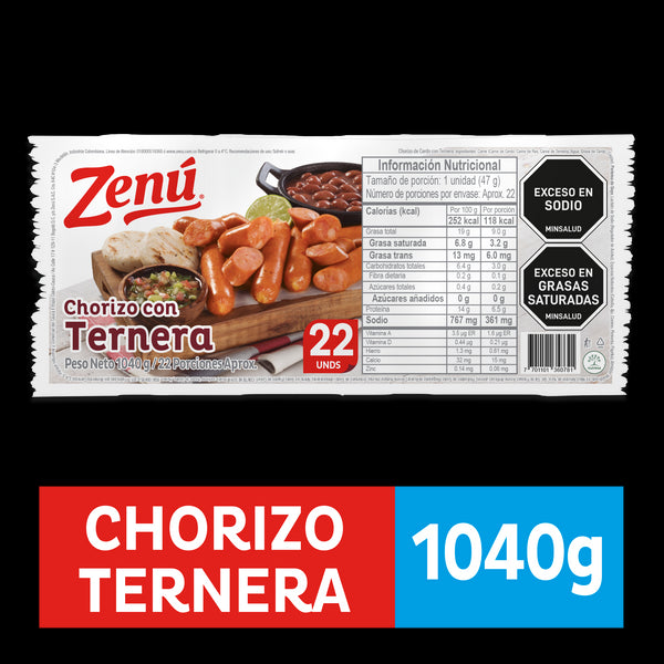 CHORIZO TERNERA ZENU 1040G