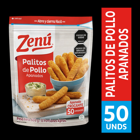 PALITOS POLLO ZENU 5OU 608G APANADO