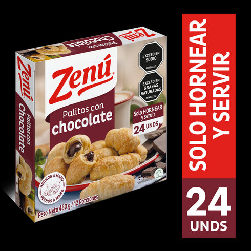 PALITOS CON CHOCOLATE ZENÚ 24U 480G