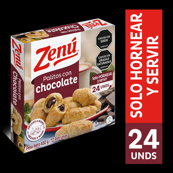 PALITOS CON CHOCOLATE ZENÚ 24U 480G