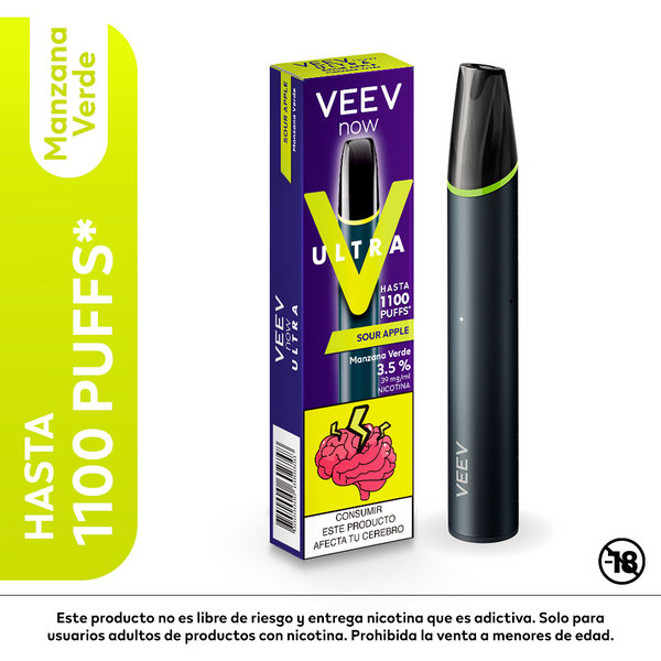 VAPEADOR VEEV 2ML 1200 PUFF ULTRA MANZAN