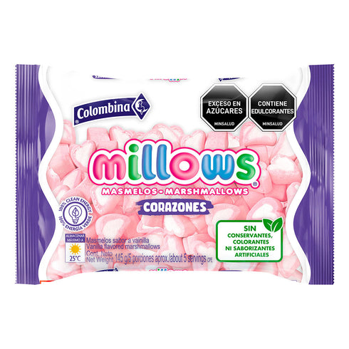 MASMELO MILLOWS 145G CORAZONES