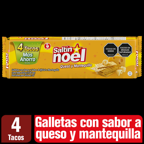 GALLETA SALTIN NOEL 4 TACOS QUESO MANTEQUILLA 450G