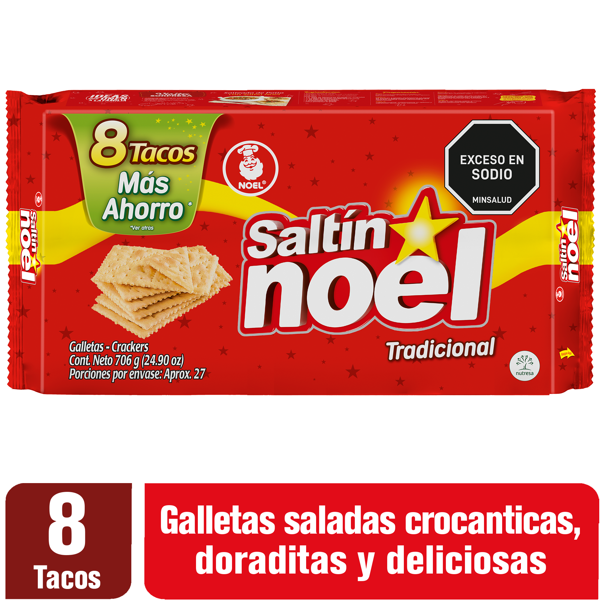 GALLETA SALTIN NOEL 706G 8 TACOS