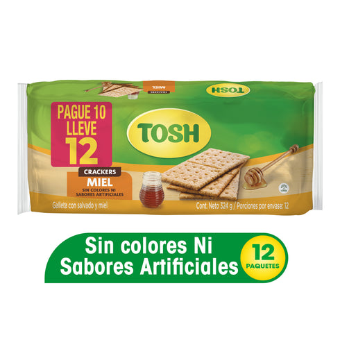 GALLETA TOSH 324G MIEL PG 10 LLV 12