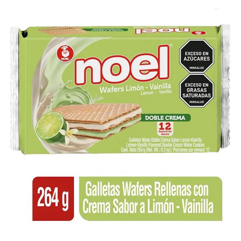 GALLETA WAFER NOEL 12U 264G LIMON-VAINIL