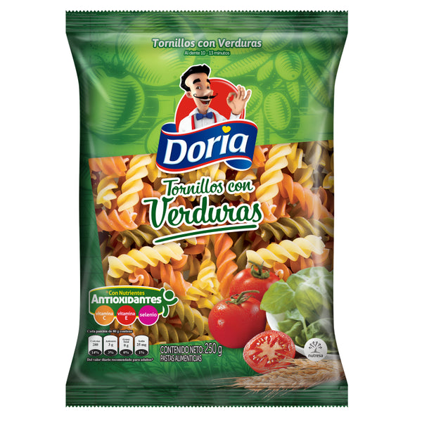 PASTA DORIA 250G TORNILLO VERDURAS