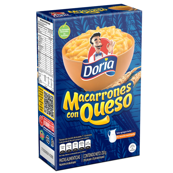 PASTA DORIA 210G MACARRON SSA/QUESO