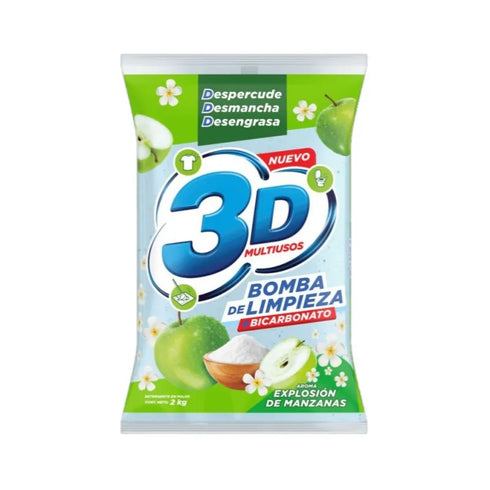 DETERG 3D 2000G POLVO MULTIUSOS MANZANA