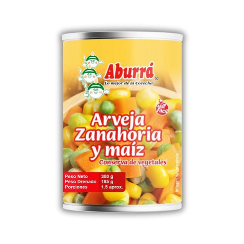 MIX ABURRA 300G ARVEJA ZANAHORIA Y MAIZ