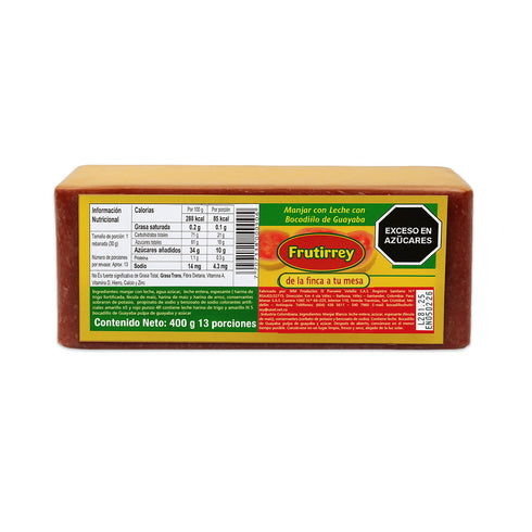 BOCADILLO FRUTIREY 400G MANJAR LONJA GUAYABA