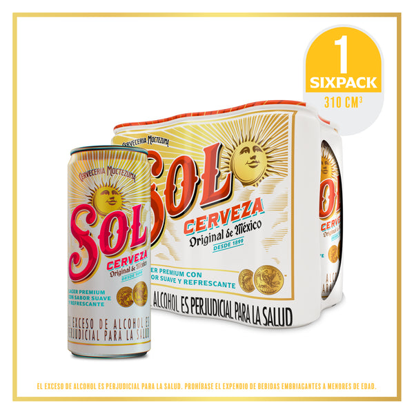 CERVEZA SOL 6U 310ML LATA