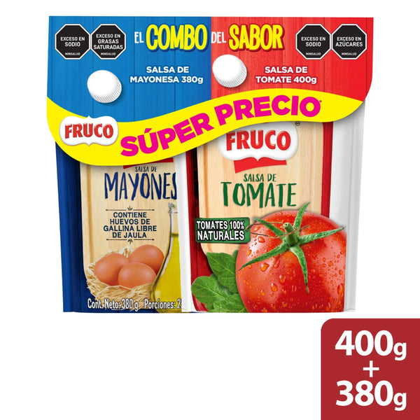 SALSA TOMATE 400G+MAYONESA 380G FRUCO