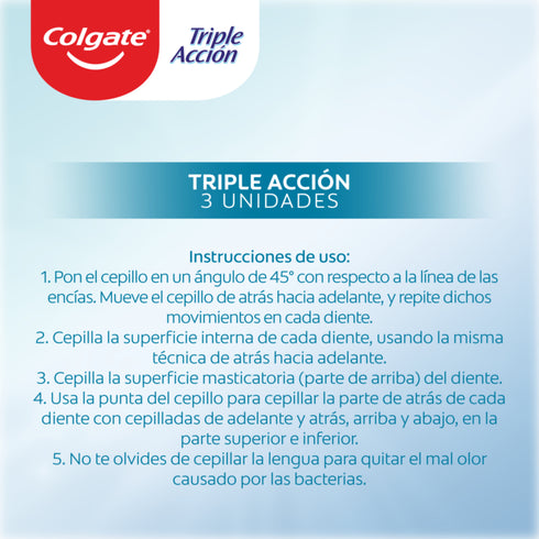 Cepillo de Dientes Colgate Triple Accion Medio x3und