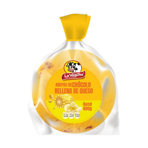 AREPA VAQUITA 4U 400G CHOCOLO/QUESO