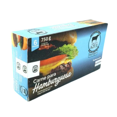 carne hamburguesa angus azul 750g
