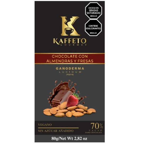 CHOCOLATE KAFFETO 80G ALMENDRAS FRESAS G