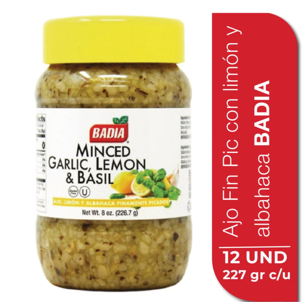 ajo picado badia 226.7g limon albahaca