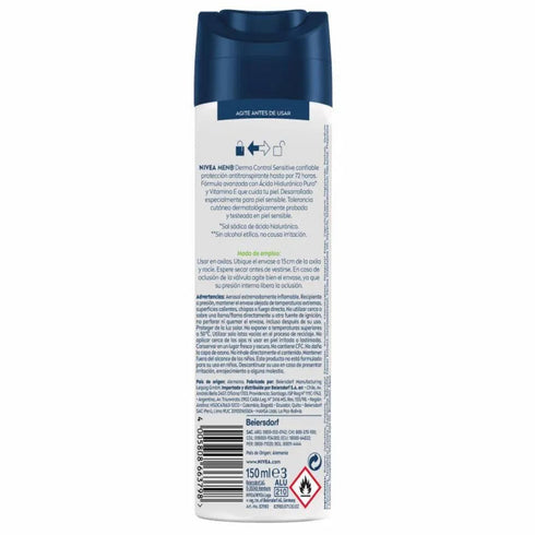 DESOD NIVEA 150ML AERO DERMA VITAMINA E