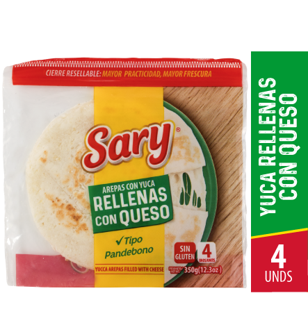 AREPA YUCA REELENA QUESO 4U 350G SARY