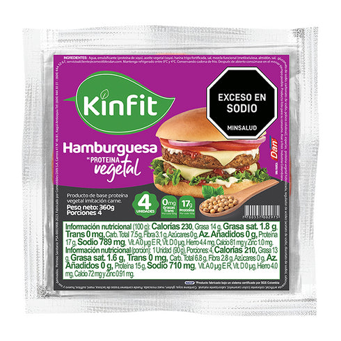 HAMBURGUESA KINFIT 4U 360G VEGETAL