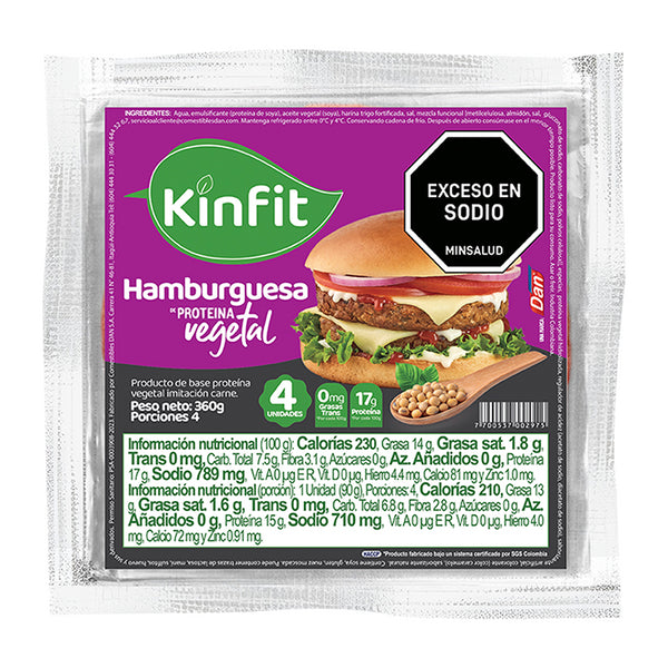 HAMBURGUESA KINFIT 4U 360G VEGETAL