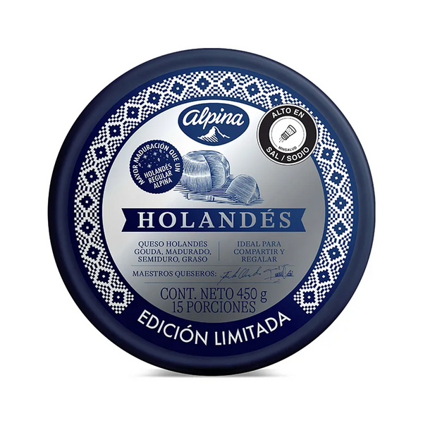 QUESO HOLANDES ALPINA 450G NAVIDAD