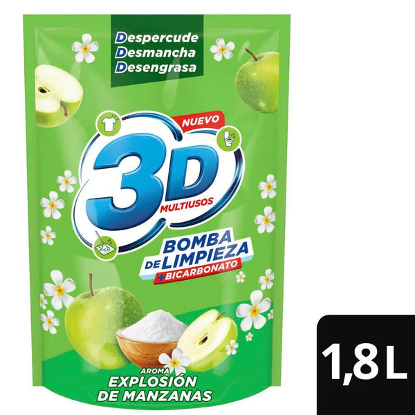 DETERG LIQ 3D 1800ML MULTIUSOS MANZANA