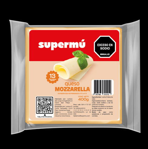 QUESO SUPERMU MOZZARELLA 13U 400G AL VACIO