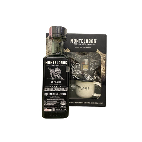 MEZCAL MONTELOBOS 750ML ESPADIN + VASO