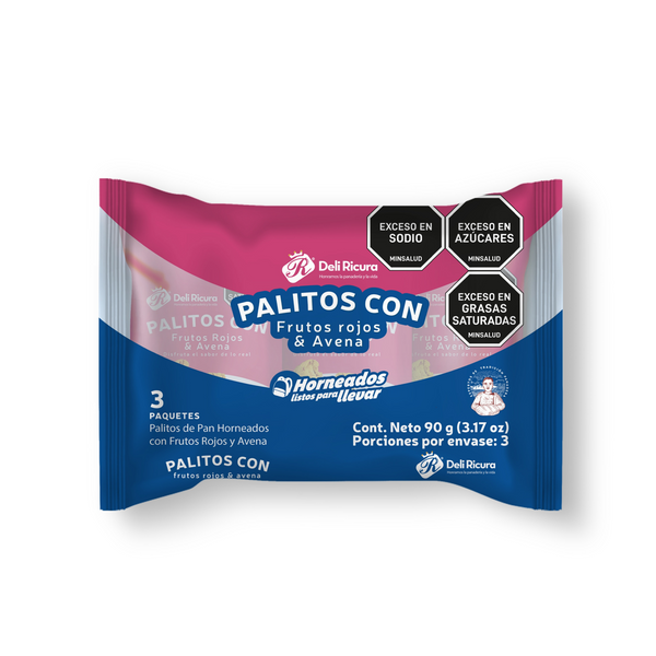 PALITOS FRUTOS ROJOS Y AVENA 90GR