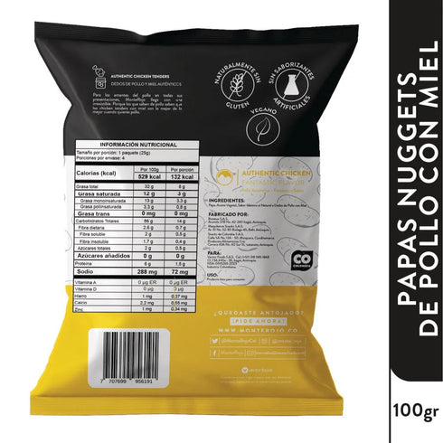 PAPAS MONTE ROJO 100G NUGETS POLLO MIEL