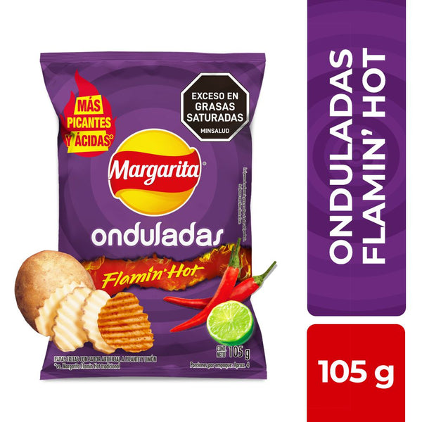 papa margarita 105g ondulada flaming hot
