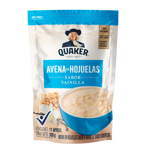 AVENA QUAKER 300G HOJUELAS VAINILLA