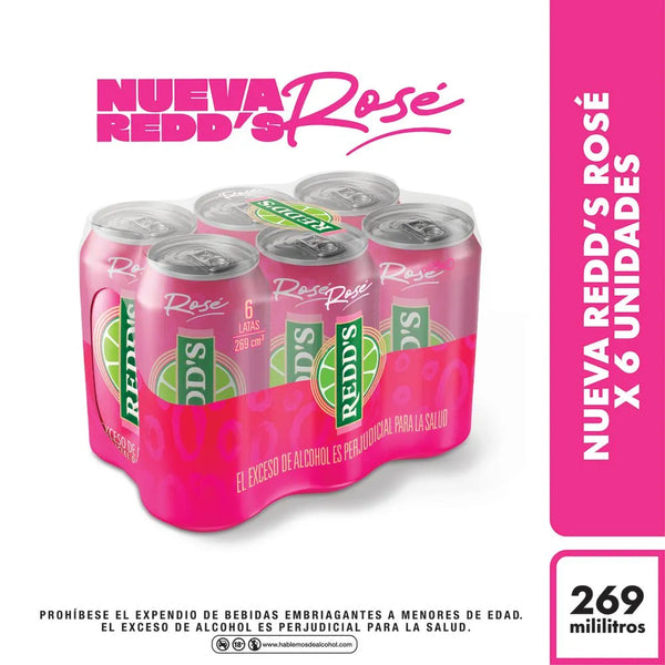 CERVEZA REDDS 6U 1614ML ROSE LATA